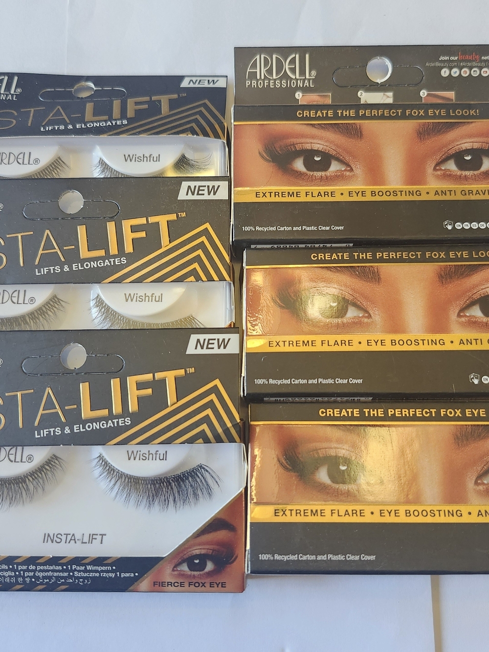 Ardell Insta-Lift False Eyelashes - Wishful (Black) Set Of 6 New